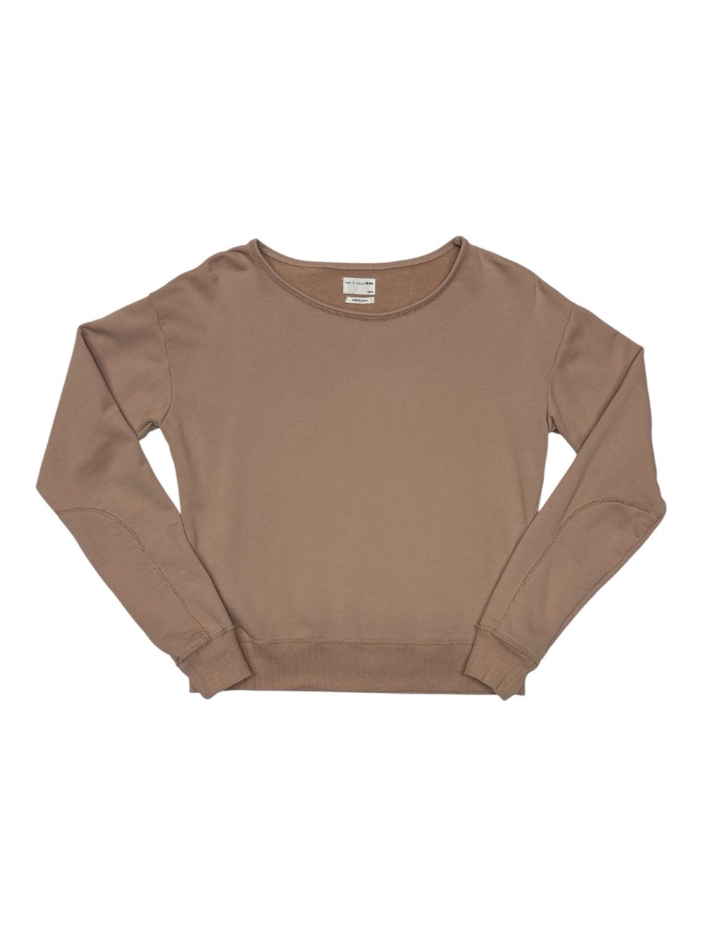 Women’s Rag and Bone Jean Neutral Taupe Terry Sweatshirt 100% Cotton Size:XSmall